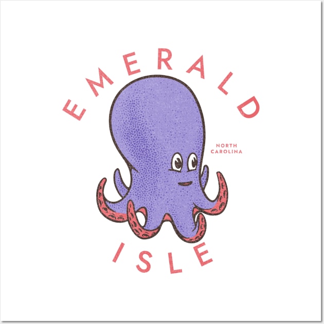 Emerald Isle, NC Summertime Vacationing Octopus Wall Art by Contentarama